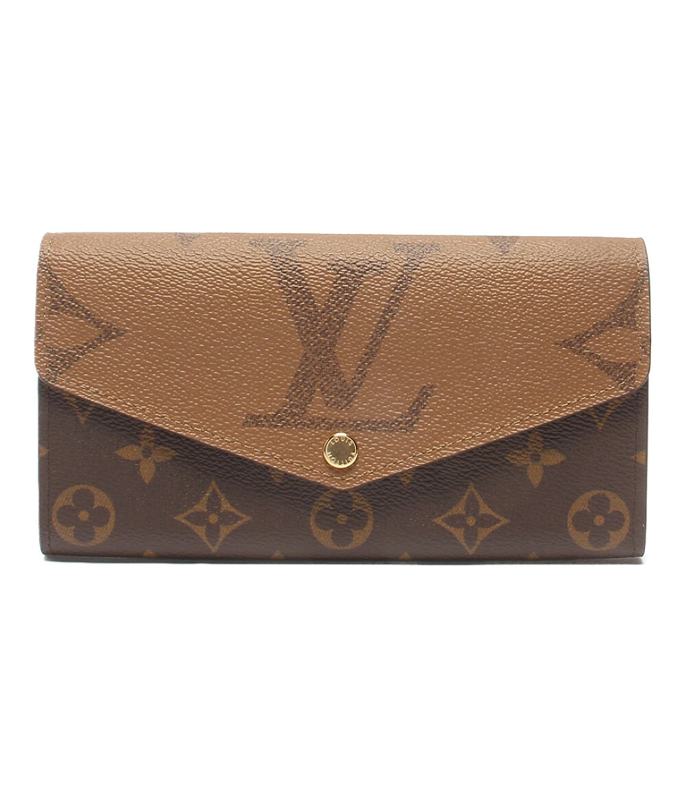Louis Vuitton Wallet Portefeuille Sarah Monogram Giant Canvas Leather Brown